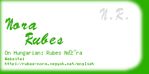 nora rubes business card